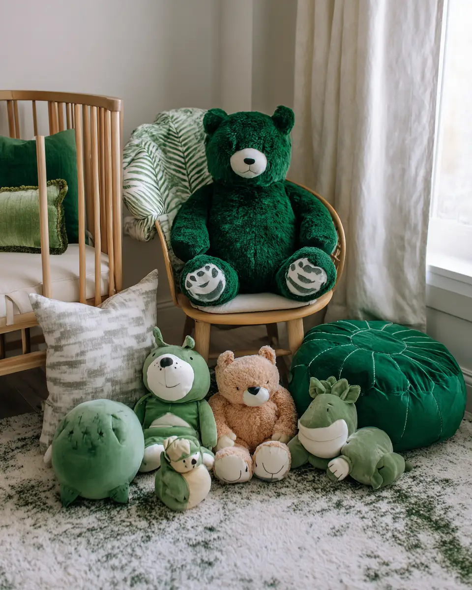 Emerald Green Transitional Nursery Decor Ideas