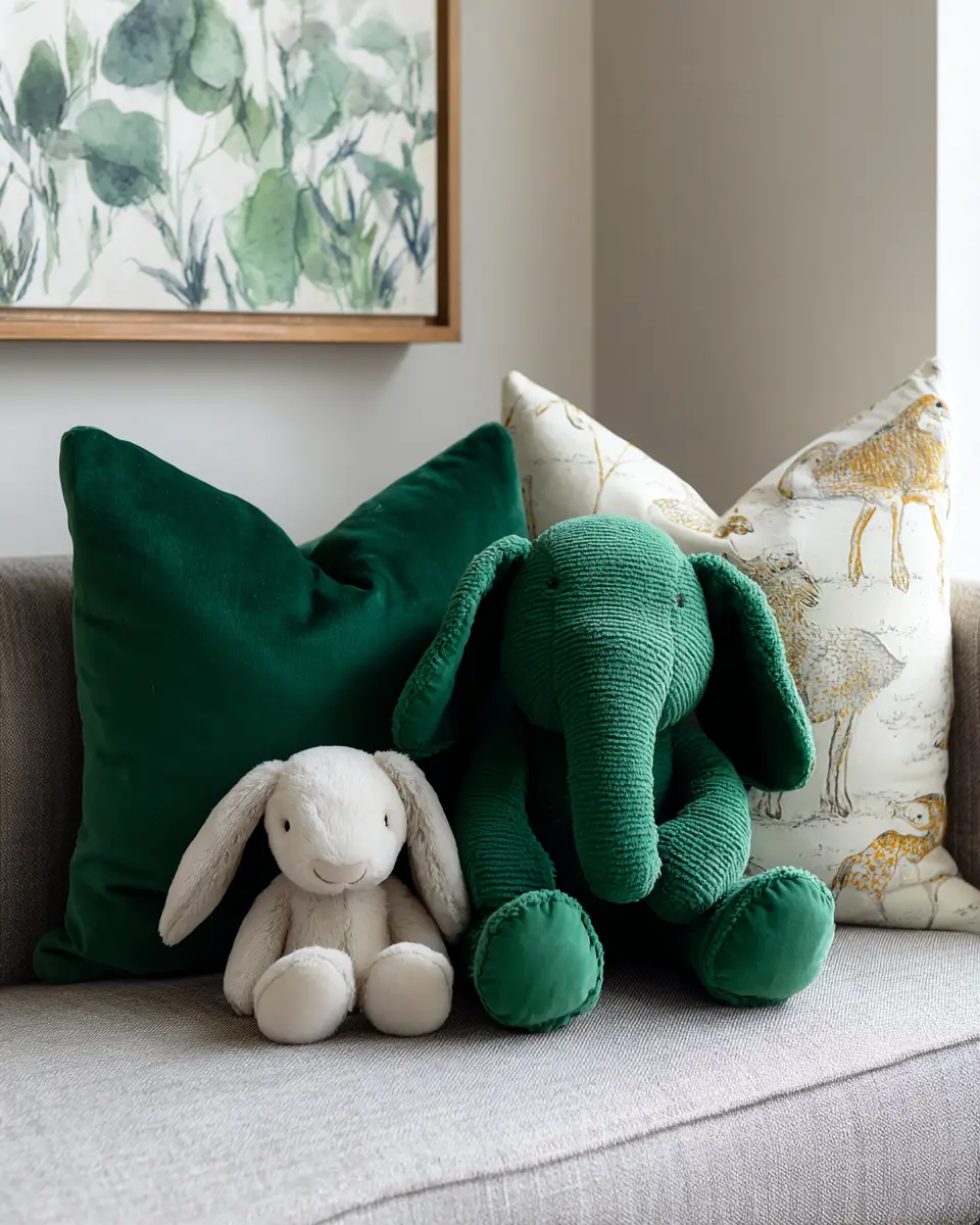 Emerald Green Transitional Nursery Decor Ideas