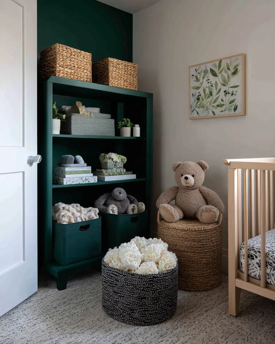 Emerald Green Transitional Nursery Decor Ideas