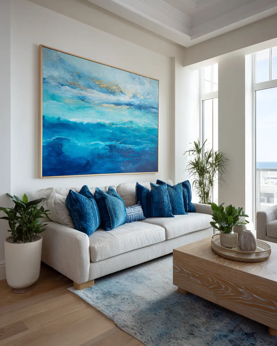 Family-Friendly Coastal Living Room Decor Ideas - Featured
