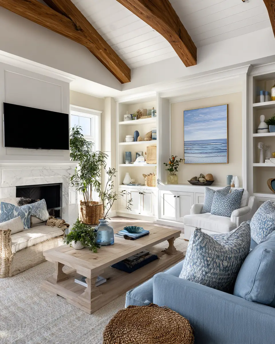 Family-Friendly Coastal Living Room Decor Ideas