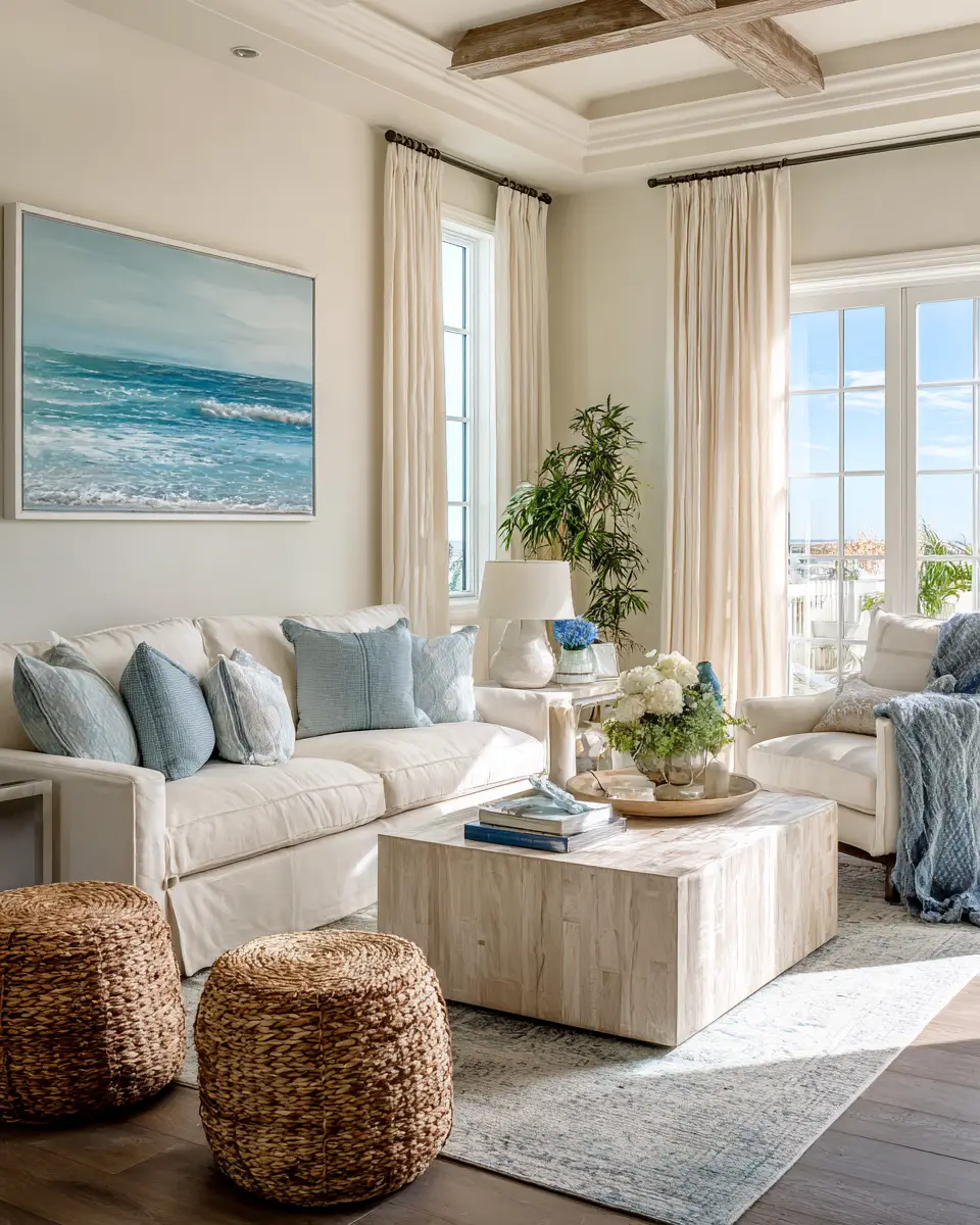 Family-Friendly Coastal Living Room Decor Ideas