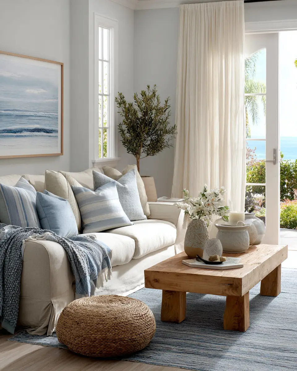 Family-Friendly Coastal Living Room Decor Ideas