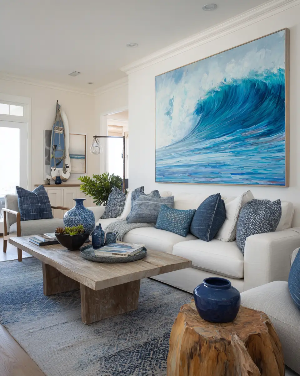 Family-Friendly Coastal Living Room Decor Ideas