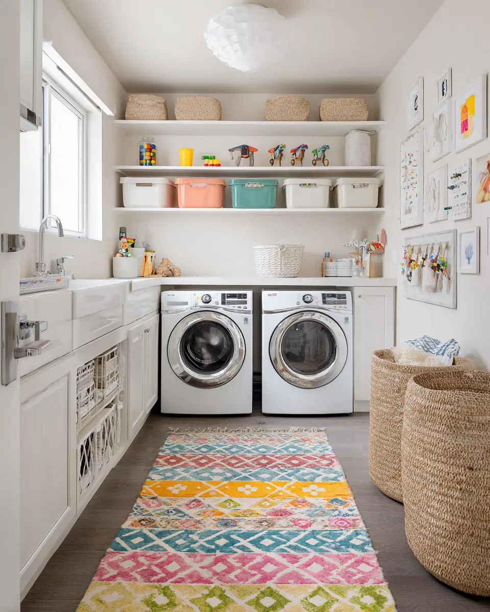 Family-Friendly Scandinavian Laundry Room Decor Ideas