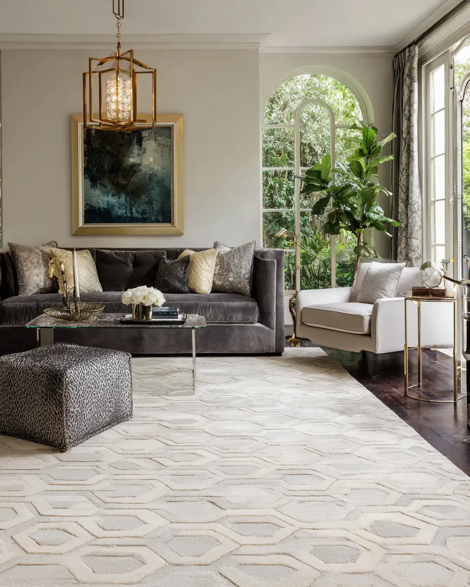 Forest Green Contemporary Living Room Decor Ideas - Featured