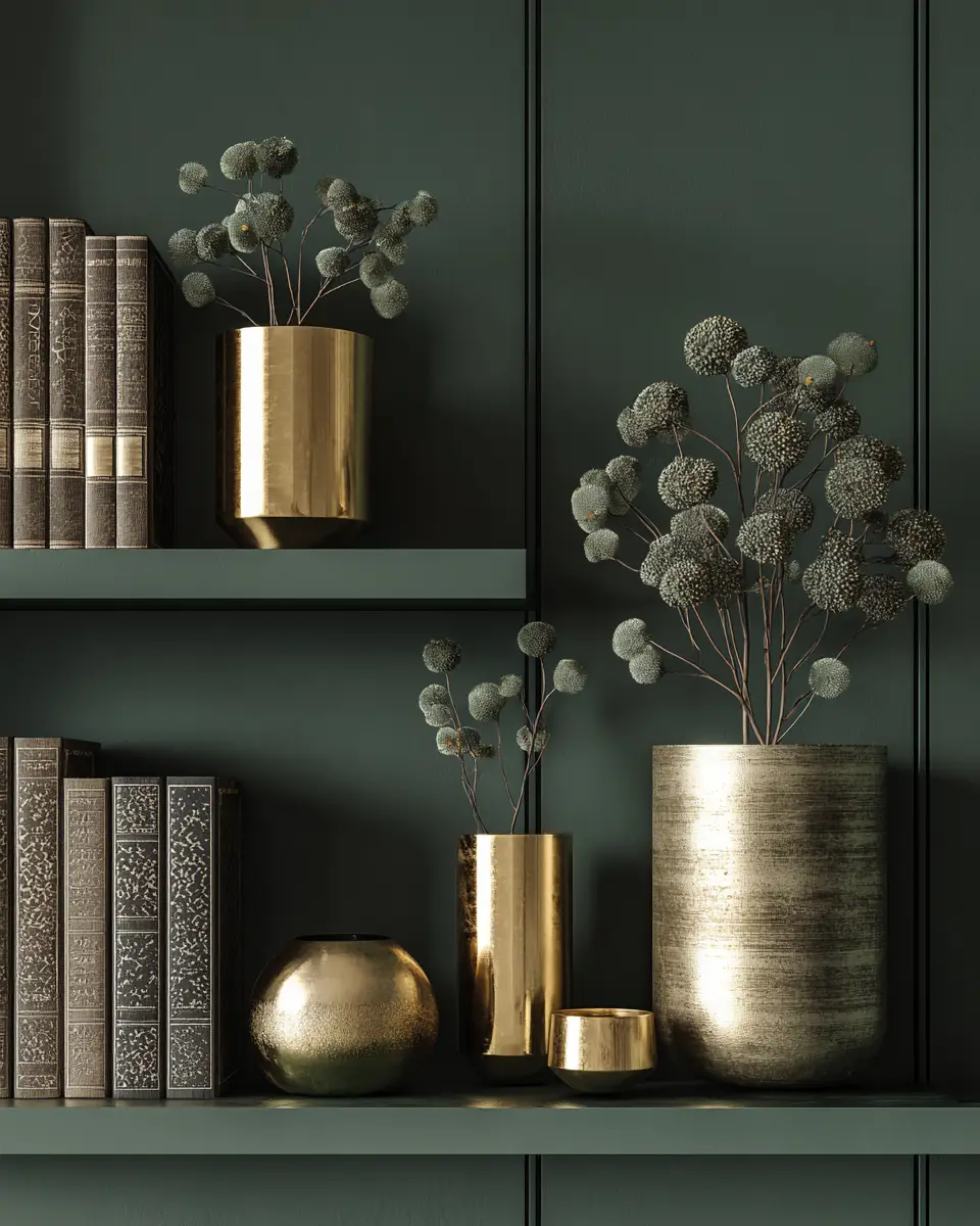 Forest Green Contemporary Living Room Decor Ideas