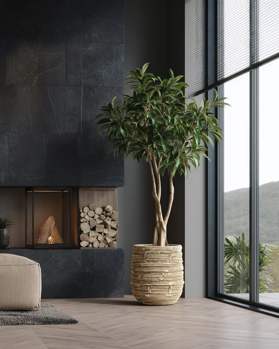 Forest Green Contemporary Living Room Decor Ideas