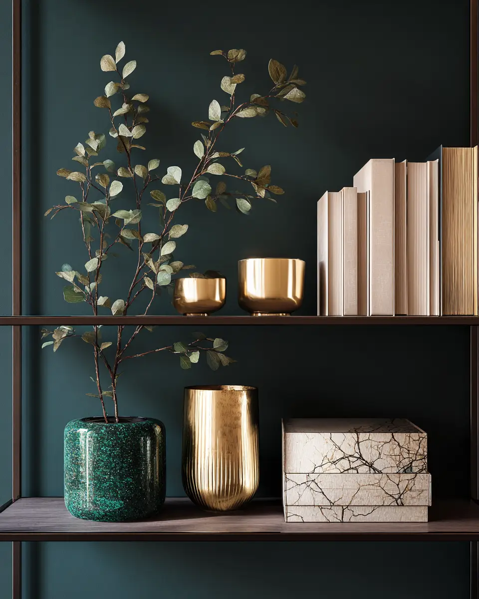 Forest Green Contemporary Living Room Decor Ideas