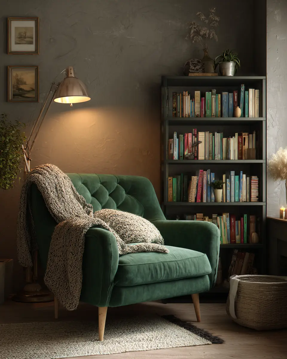 Forest Green Eclectic Living Room Decor Ideas