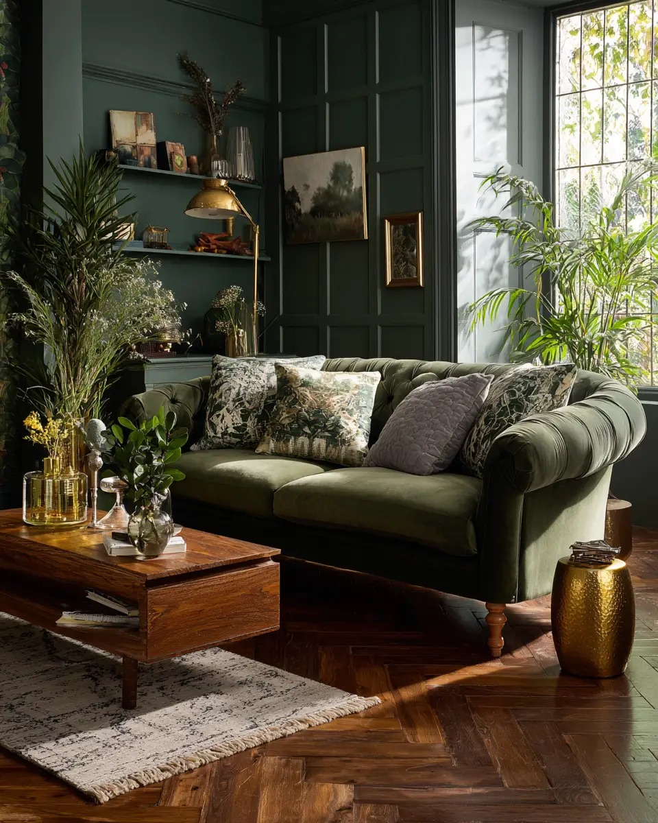 Forest Green Living Room Decor Ideas