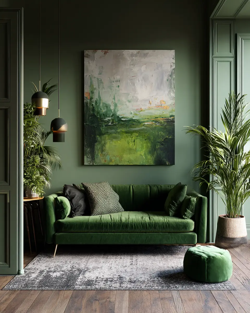 Forest Green Living Room Decor Ideas