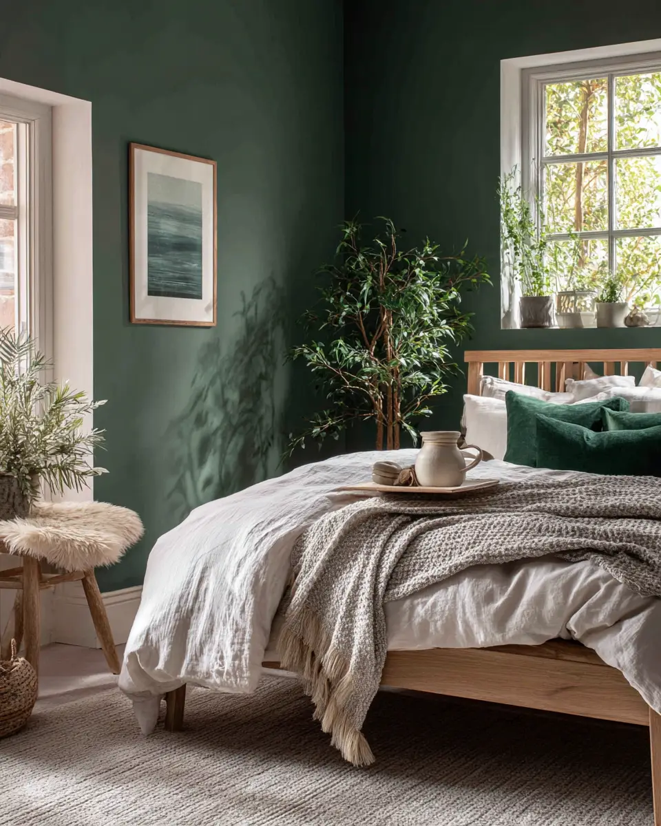 Forest Green Scandinavian Bedroom Decor Ideas
