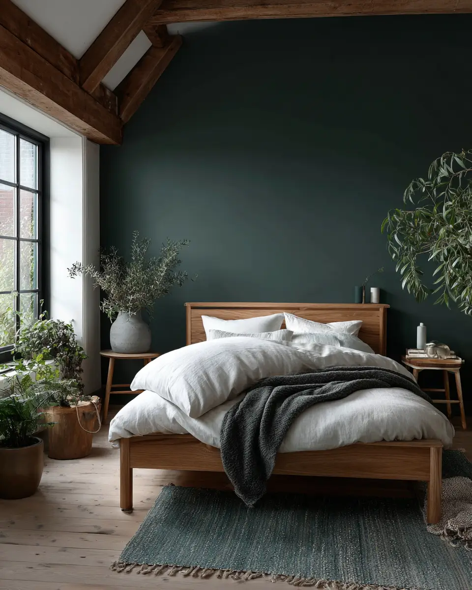 Forest Green Scandinavian Bedroom Decor Ideas