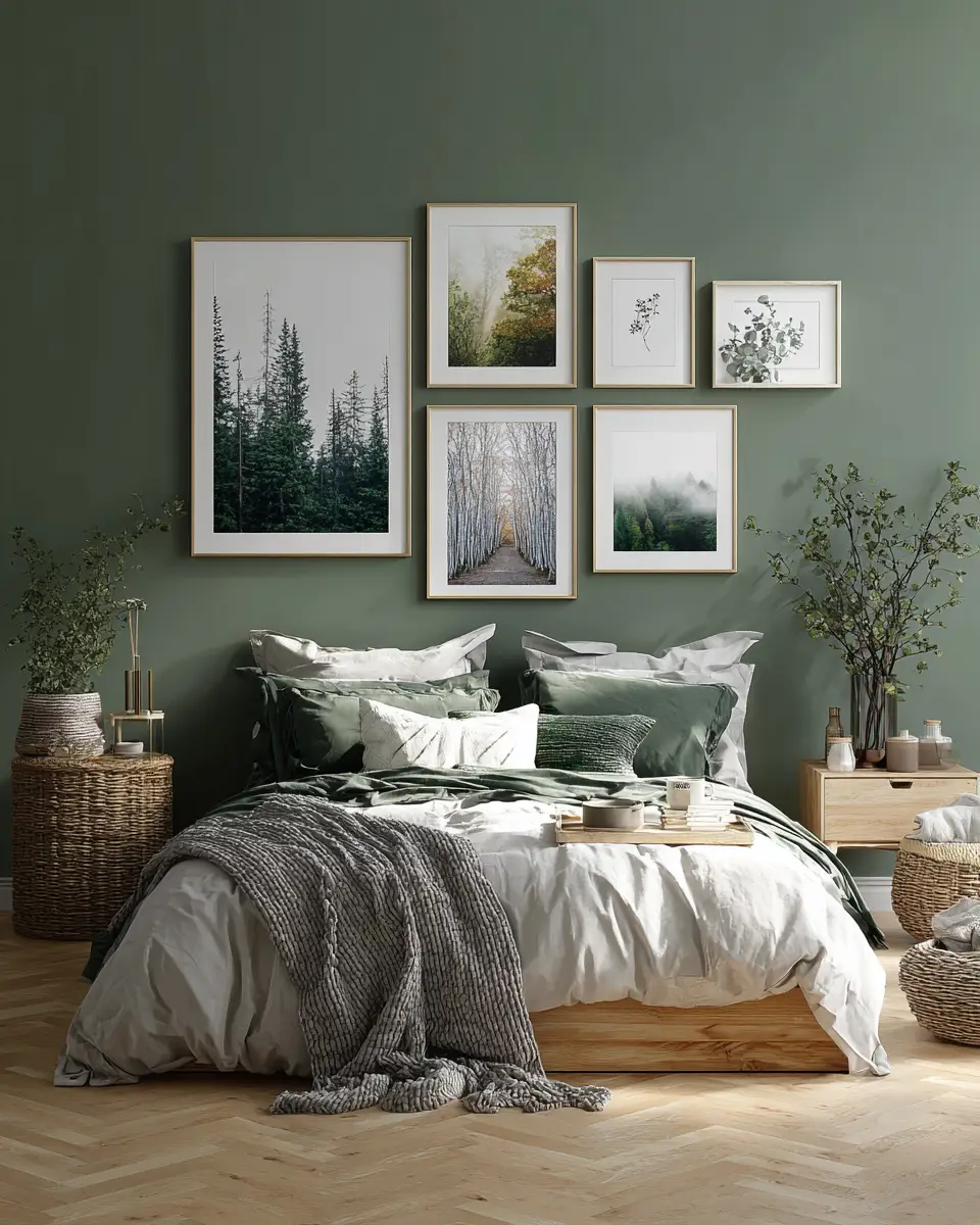 Forest Green Scandinavian Bedroom Decor Ideas