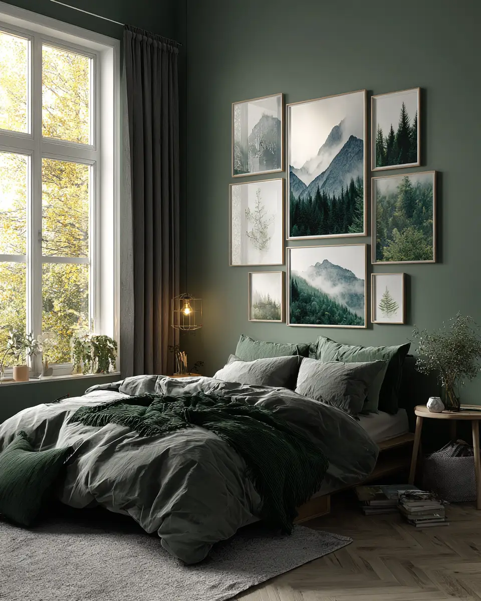 Forest Green Scandinavian Bedroom Decor Ideas