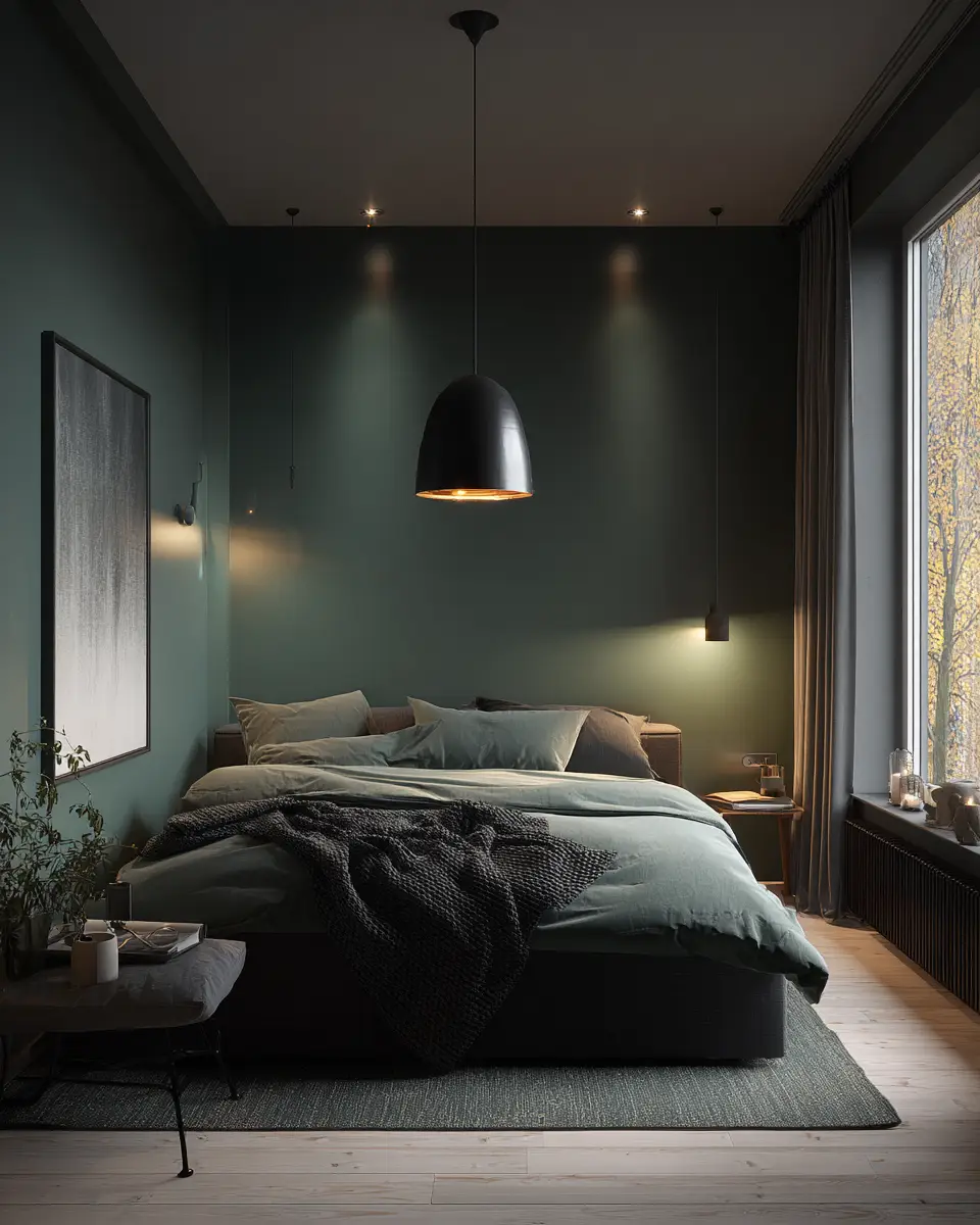 Forest Green Scandinavian Bedroom Decor Ideas