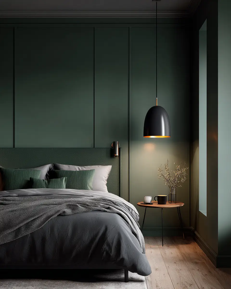 Forest Green Scandinavian Bedroom Decor Ideas