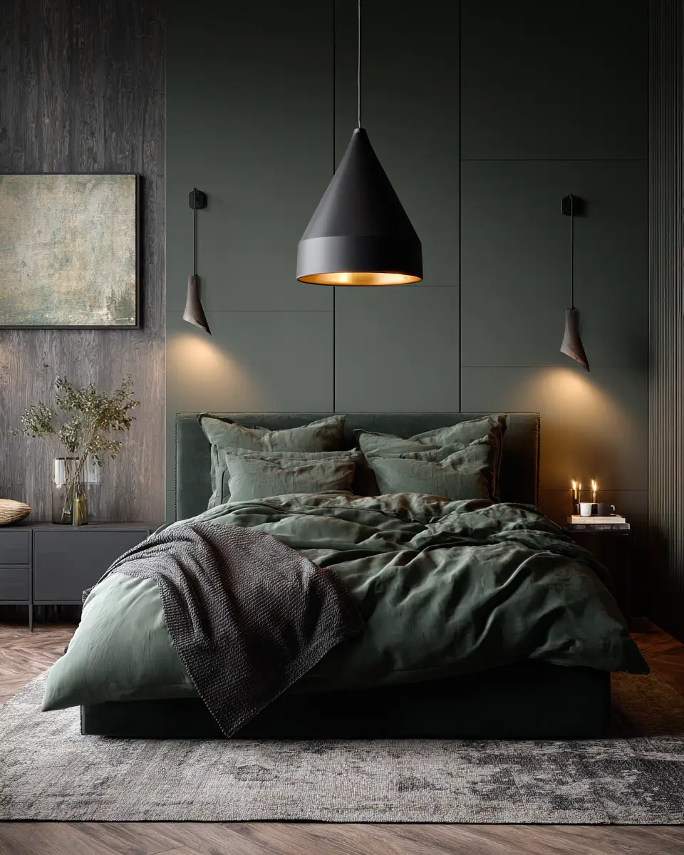 Forest Green Scandinavian Bedroom Decor Ideas