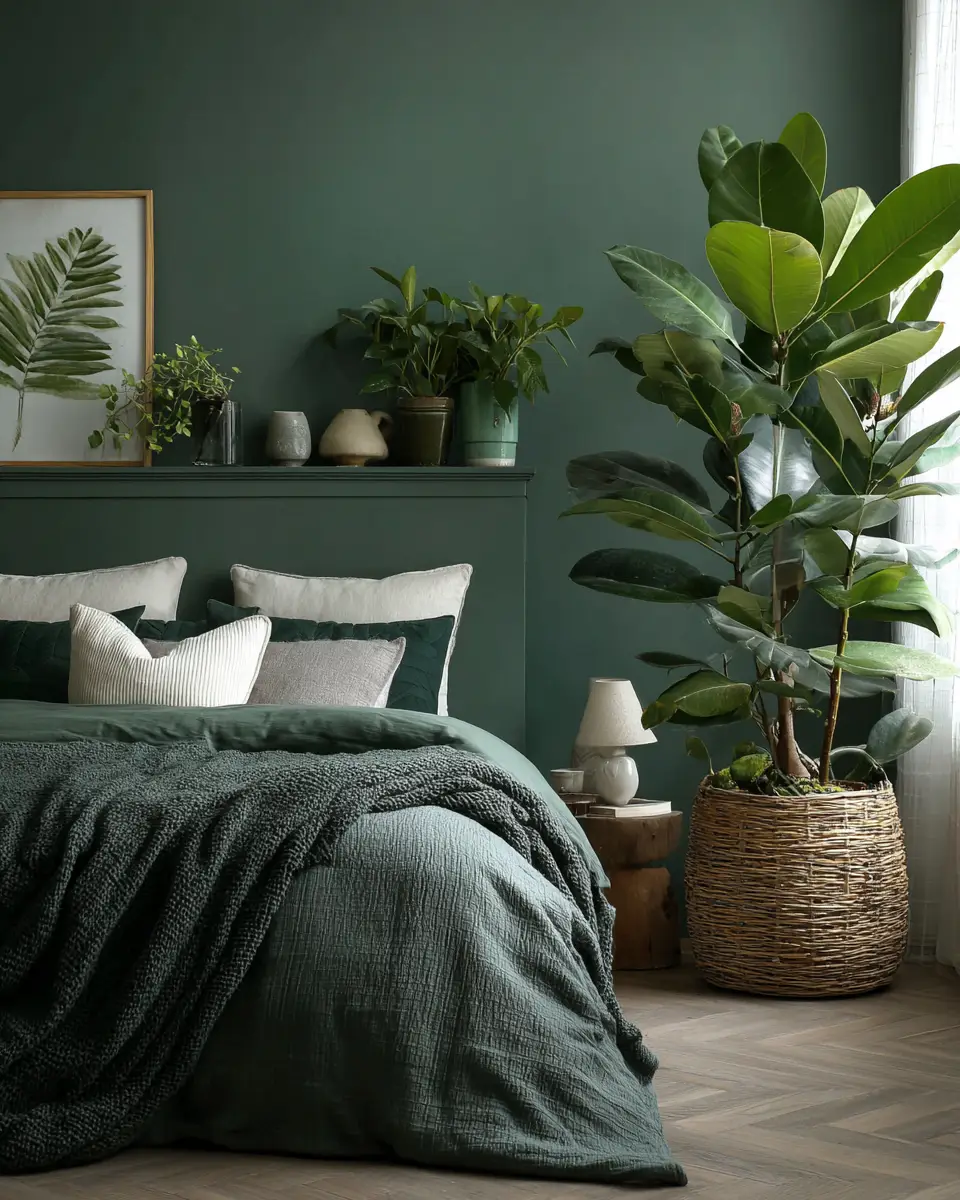 Forest Green Scandinavian Bedroom Decor Ideas