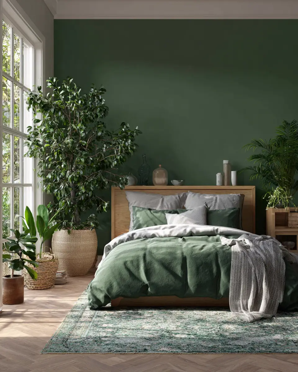 Forest Green Scandinavian Bedroom Decor Ideas