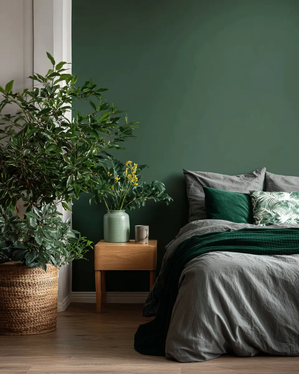 Forest Green Scandinavian Bedroom Decor Ideas