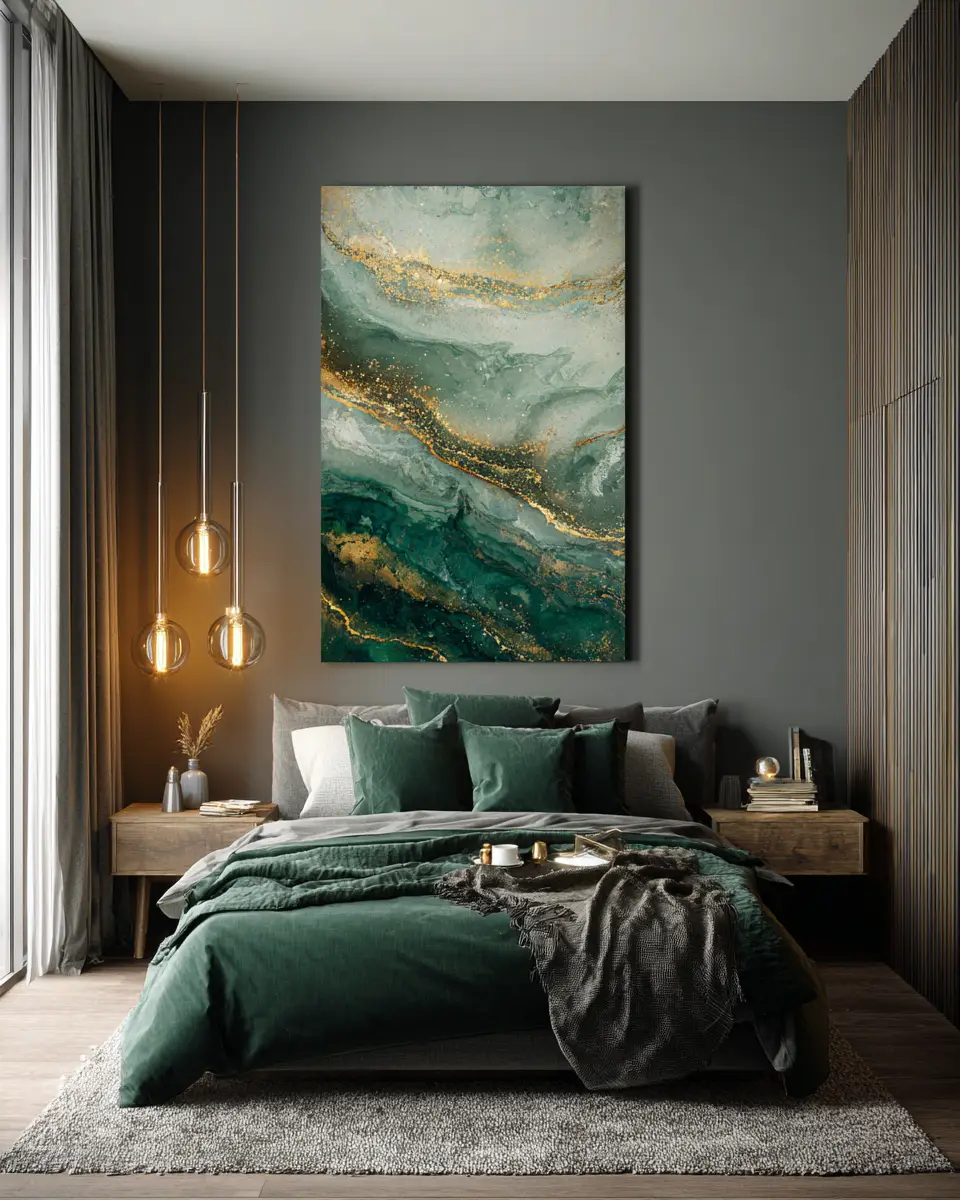 Forest Green Scandinavian Bedroom Decor Ideas