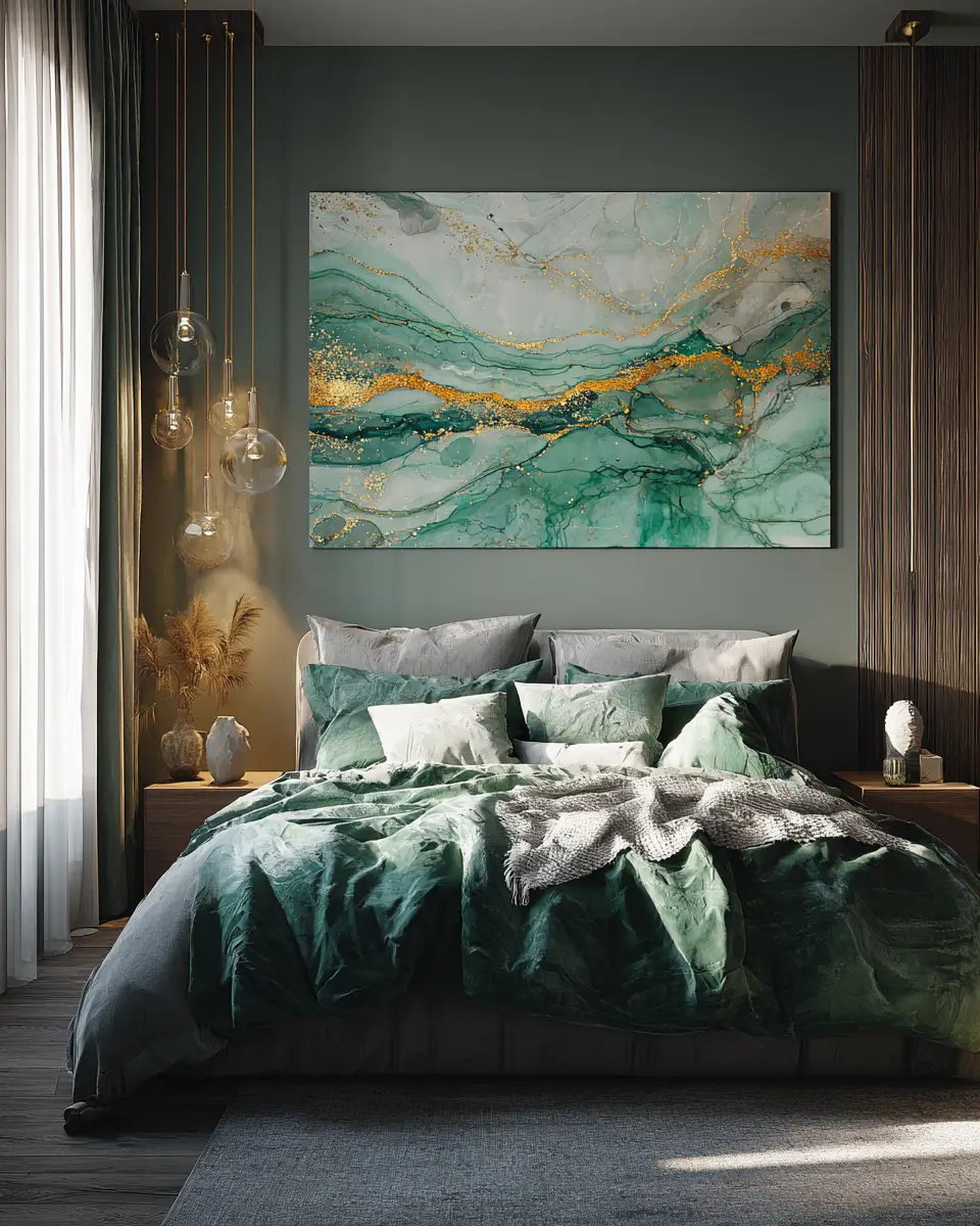 Forest Green Scandinavian Bedroom Decor Ideas