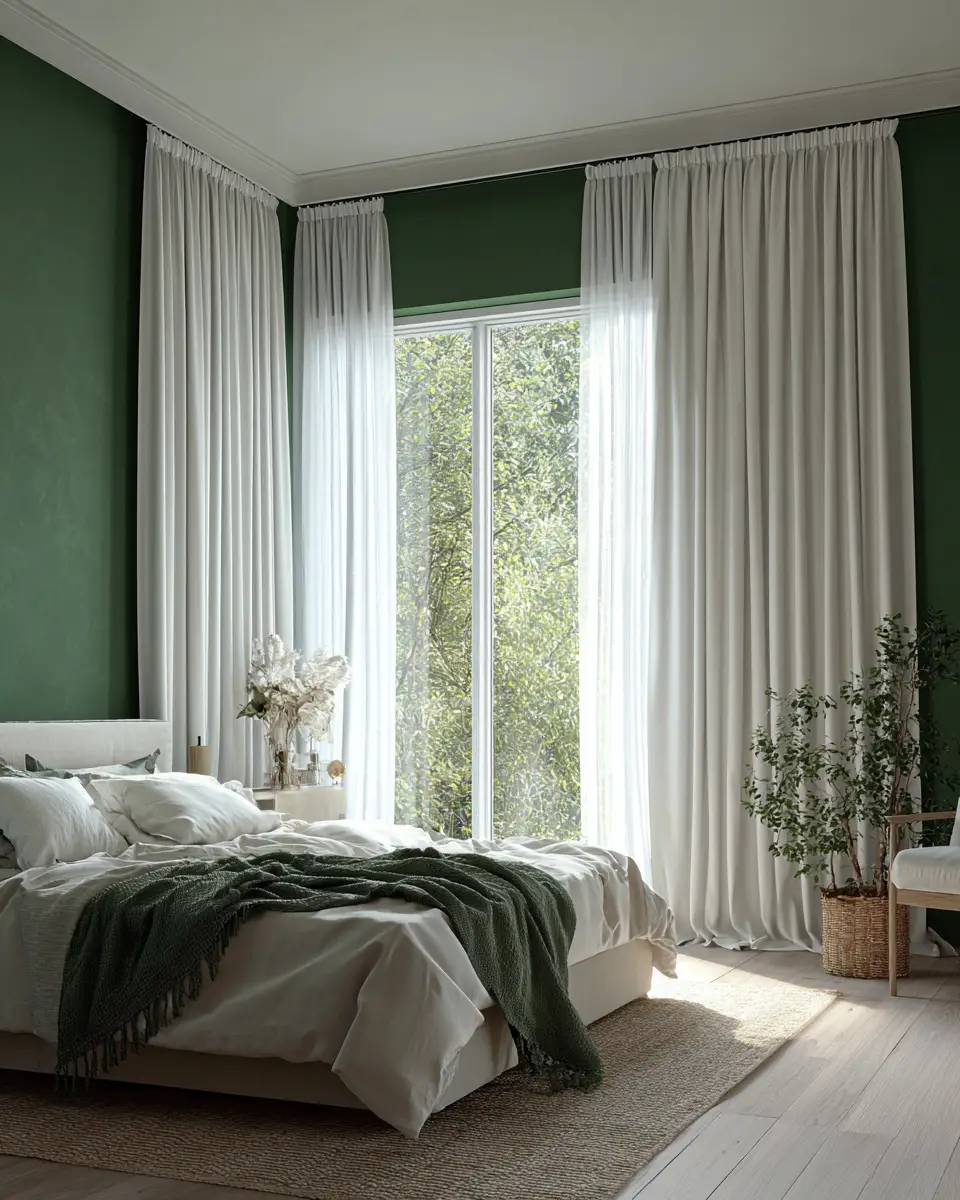 Forest Green Scandinavian Bedroom Decor Ideas