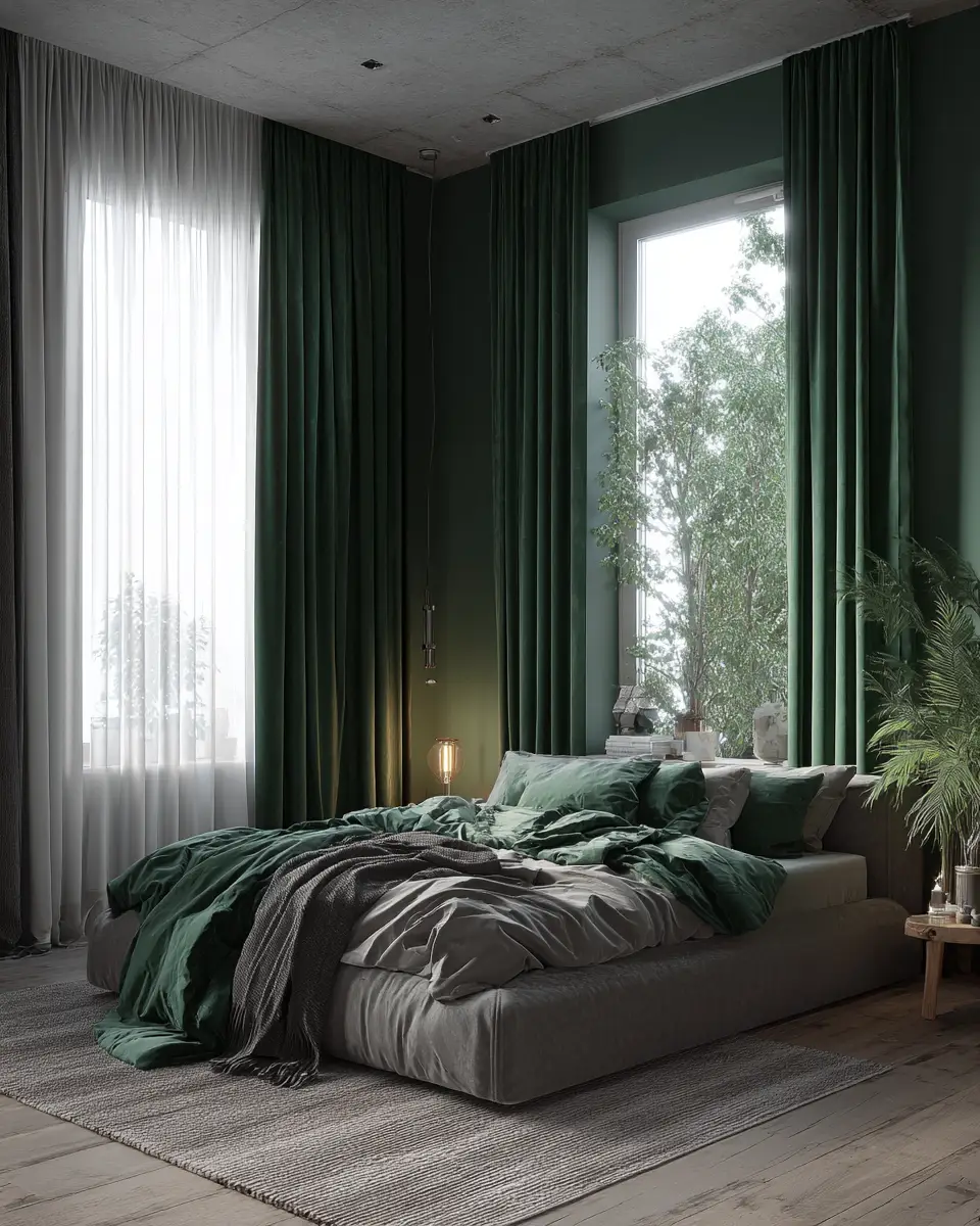 Forest Green Scandinavian Bedroom Decor Ideas
