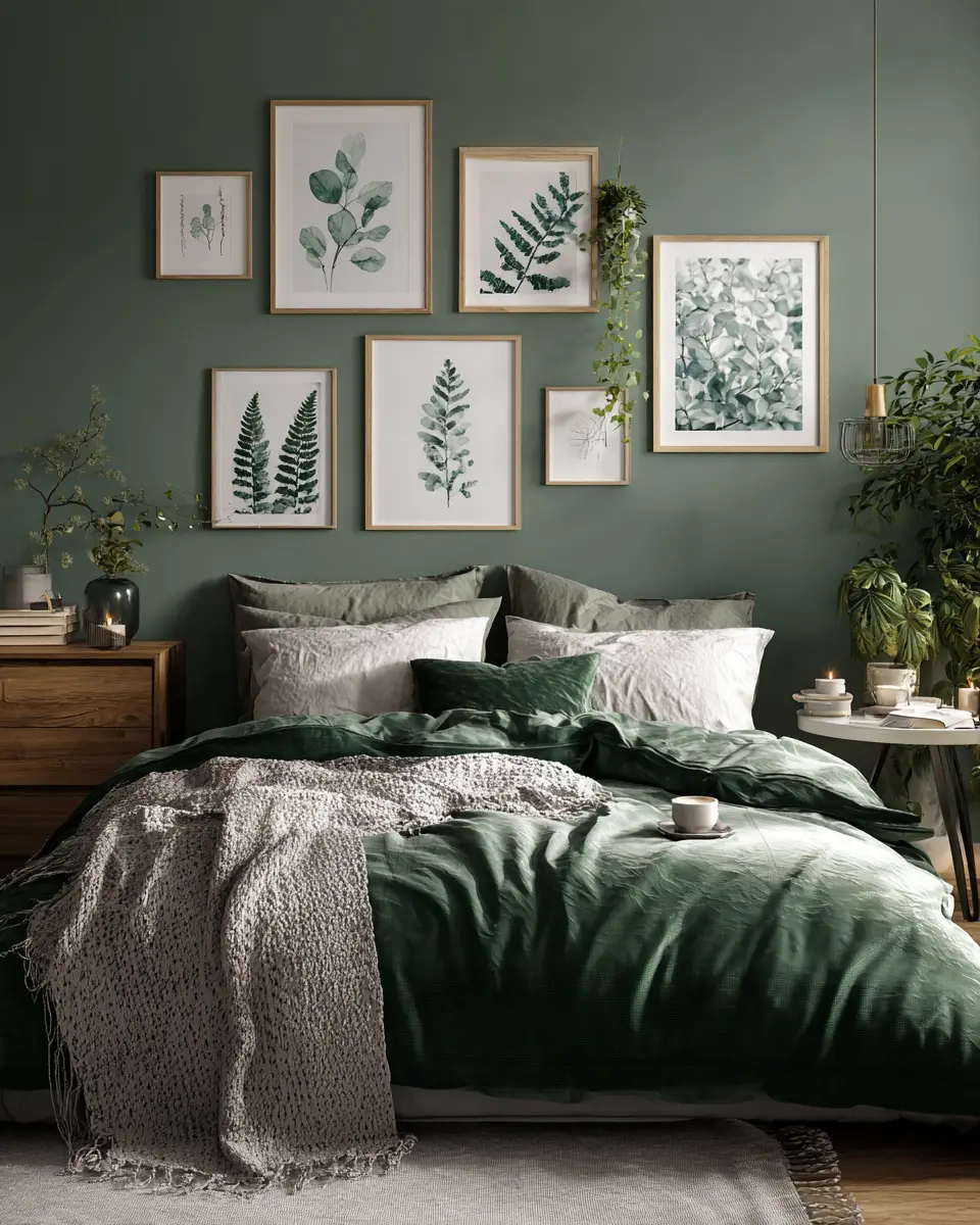 Forest Green Scandinavian Bedroom Decor Ideas