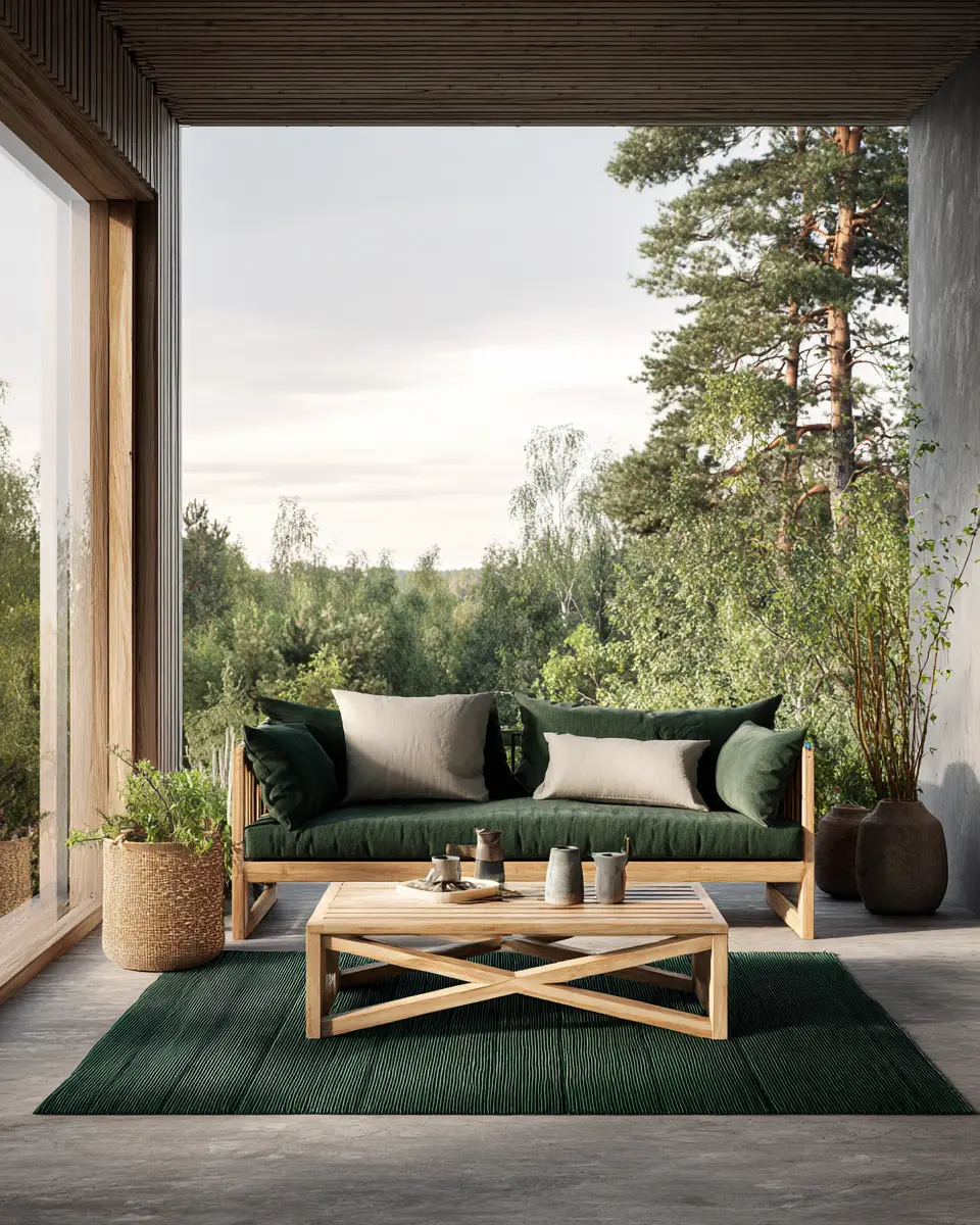 Forest Green Scandinavian Porch Decor Ideas