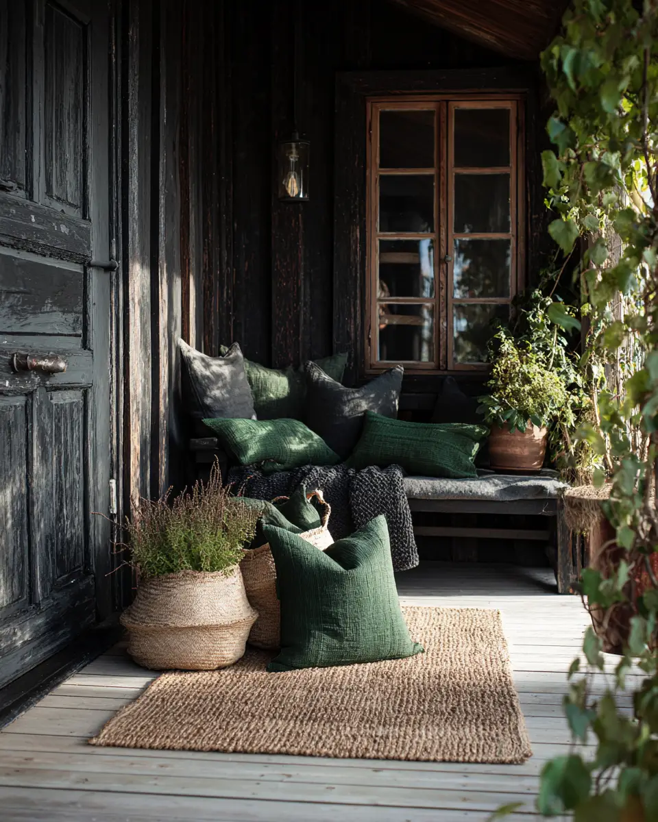 Forest Green Scandinavian Porch Decor Ideas