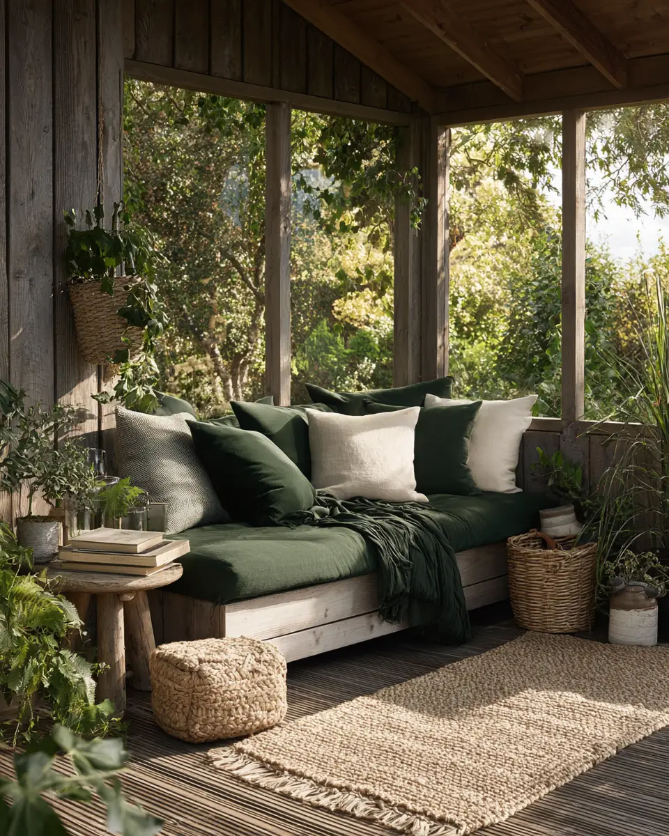 Forest Green Scandinavian Porch Decor Ideas