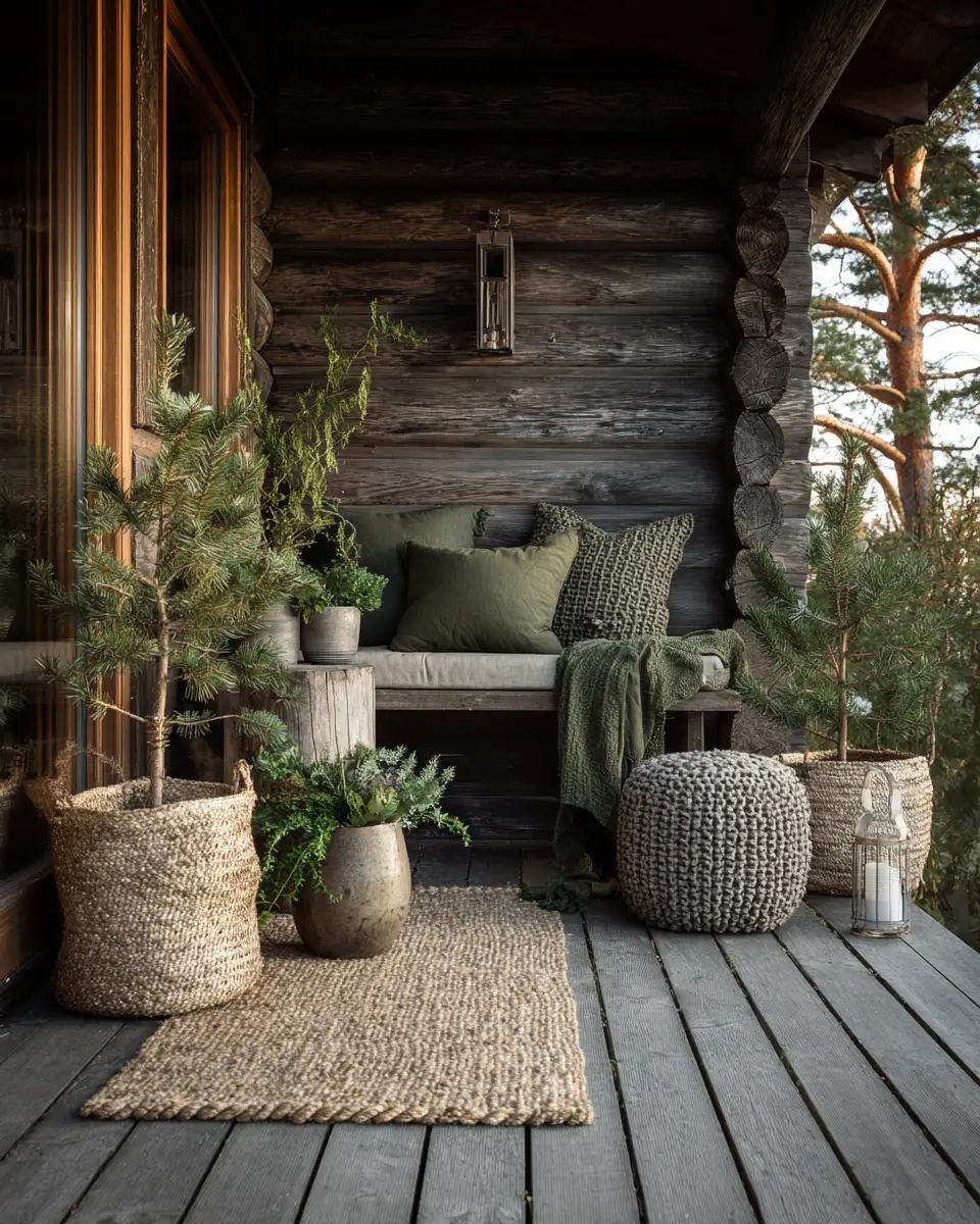 Forest Green Scandinavian Porch Decor Ideas