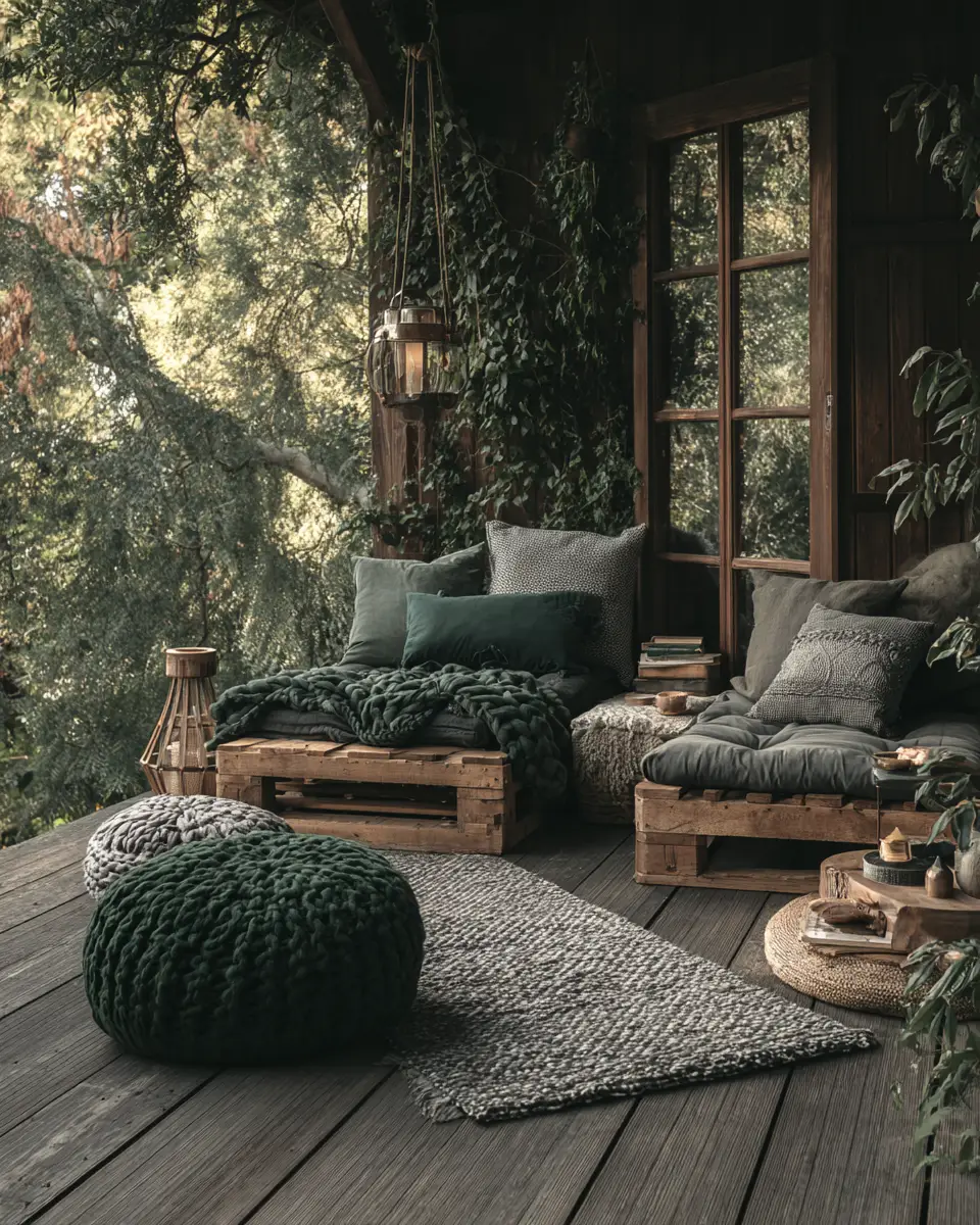 Forest Green Scandinavian Porch Decor Ideas