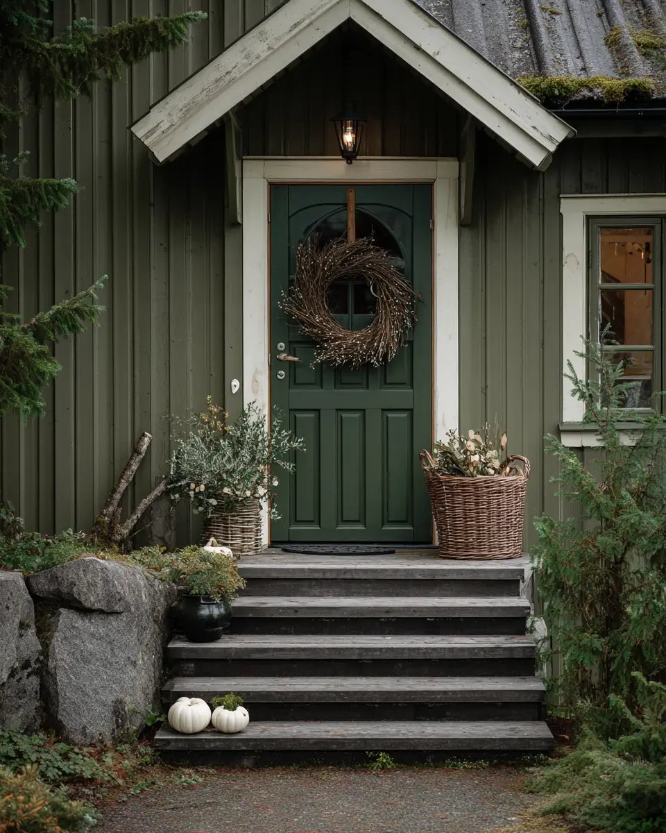 Forest Green Scandinavian Porch Decor Ideas