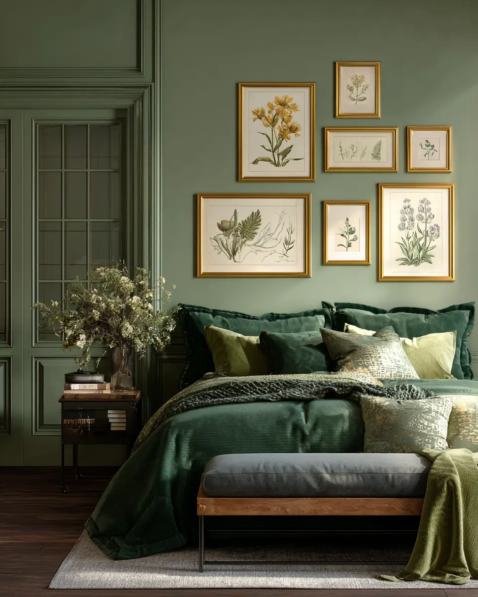 Forest Green Traditional Bedroom Decor Ideas