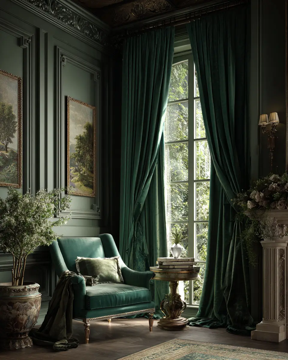 Forest Green Traditional Bedroom Decor Ideas