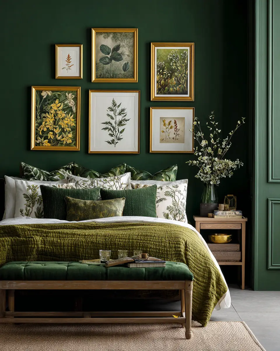 Forest Green Traditional Bedroom Decor Ideas