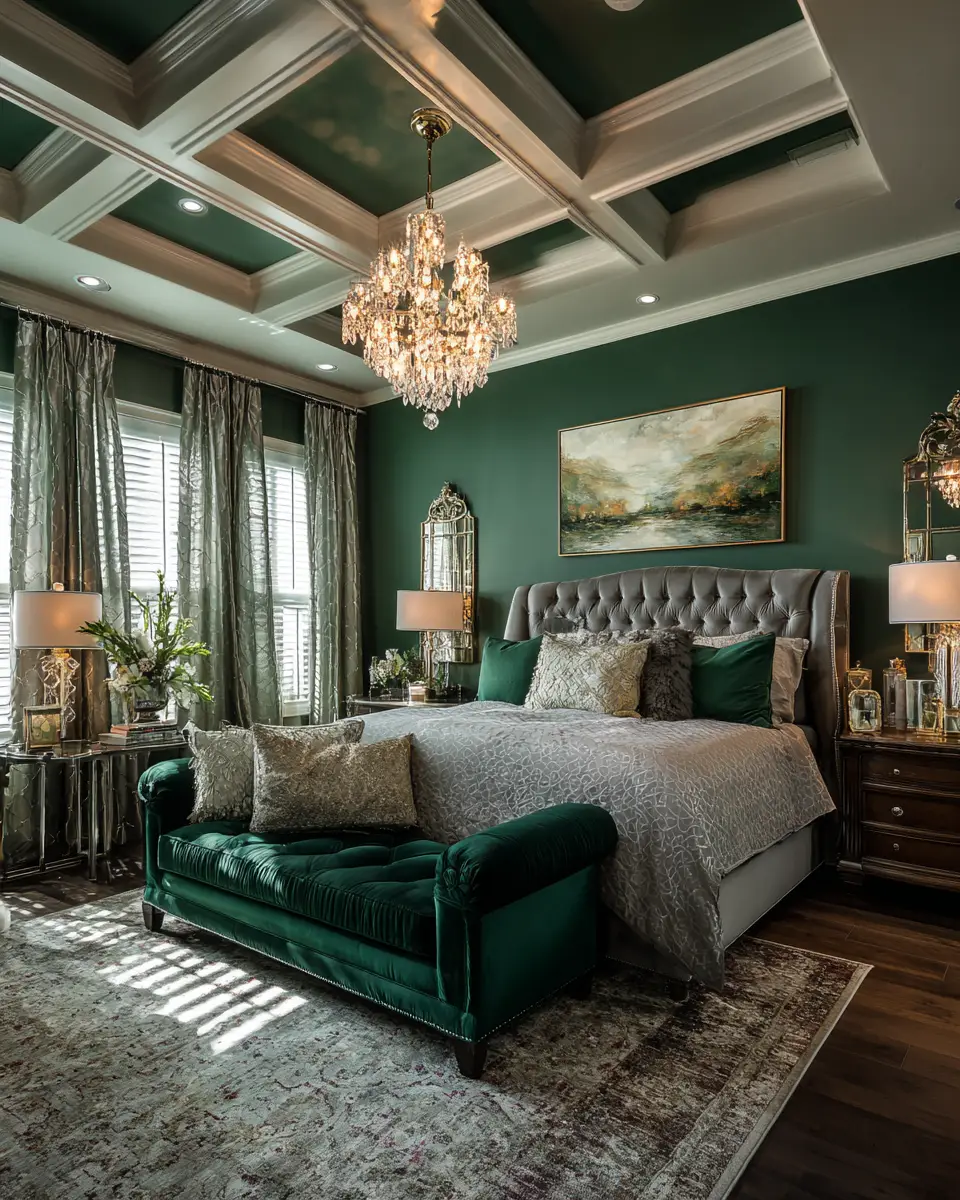 Forest Green Traditional Bedroom Decor Ideas