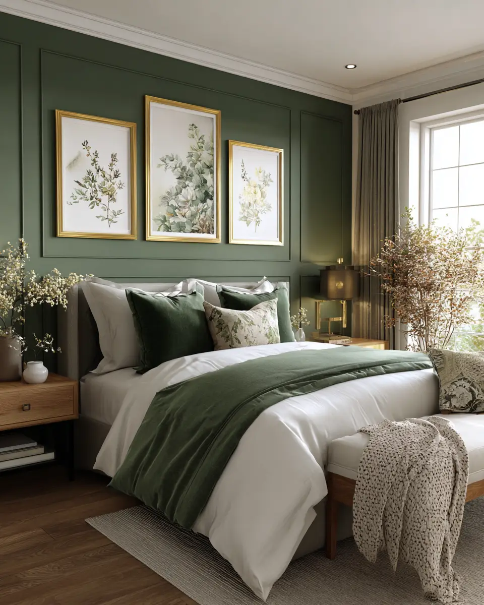 Forest Green Traditional Bedroom Decor Ideas