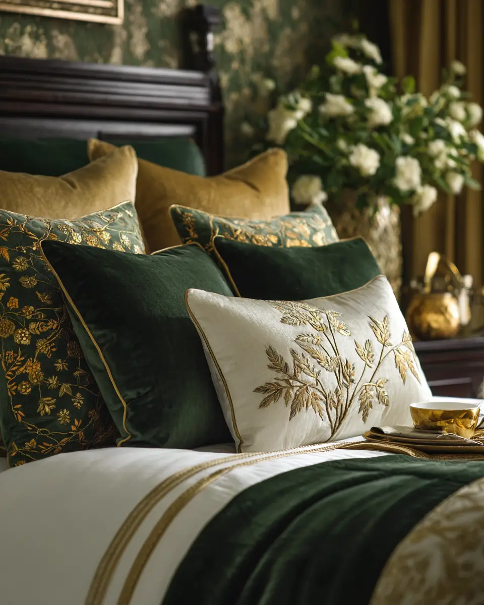 Forest Green Traditional Bedroom Decor Ideas