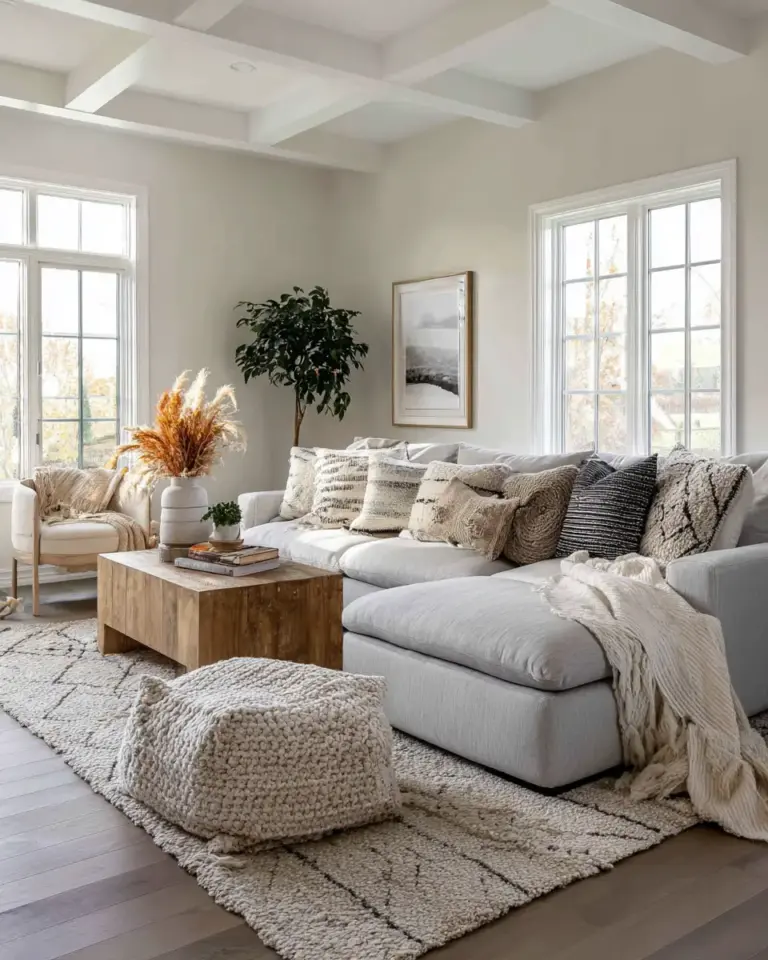 Gray Boho Living Room Decor Ideas - Featured