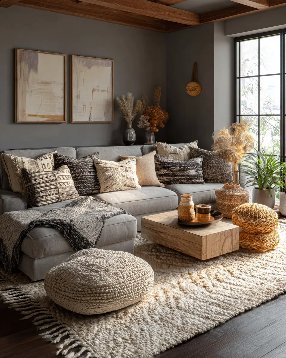 Gray Boho Living Room Decor Ideas