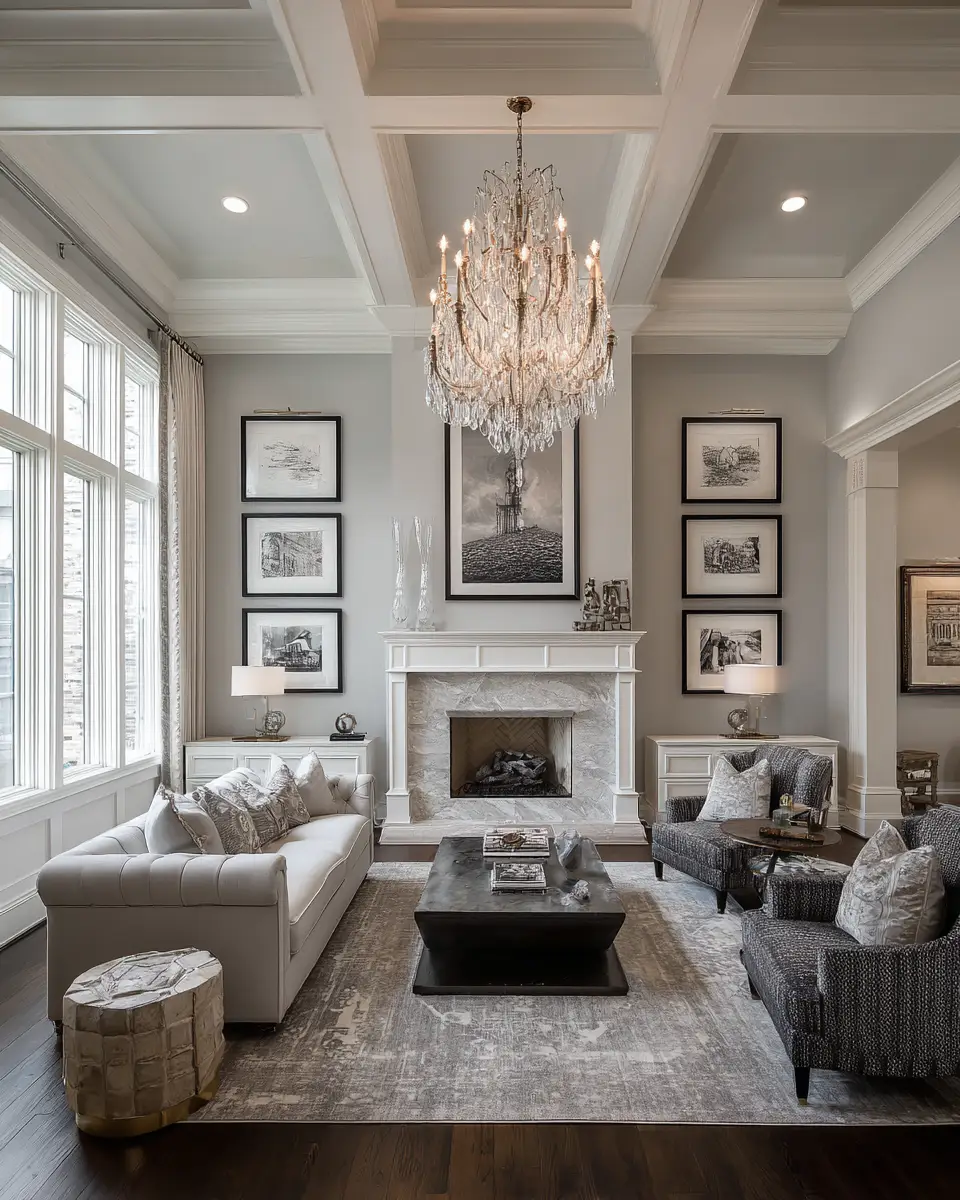 Gray Classic Living Room Decor Ideas