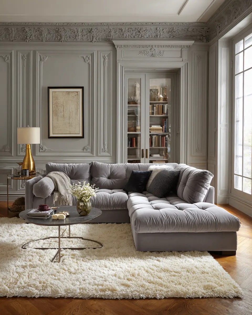 Gray Classic Living Room Decor Ideas