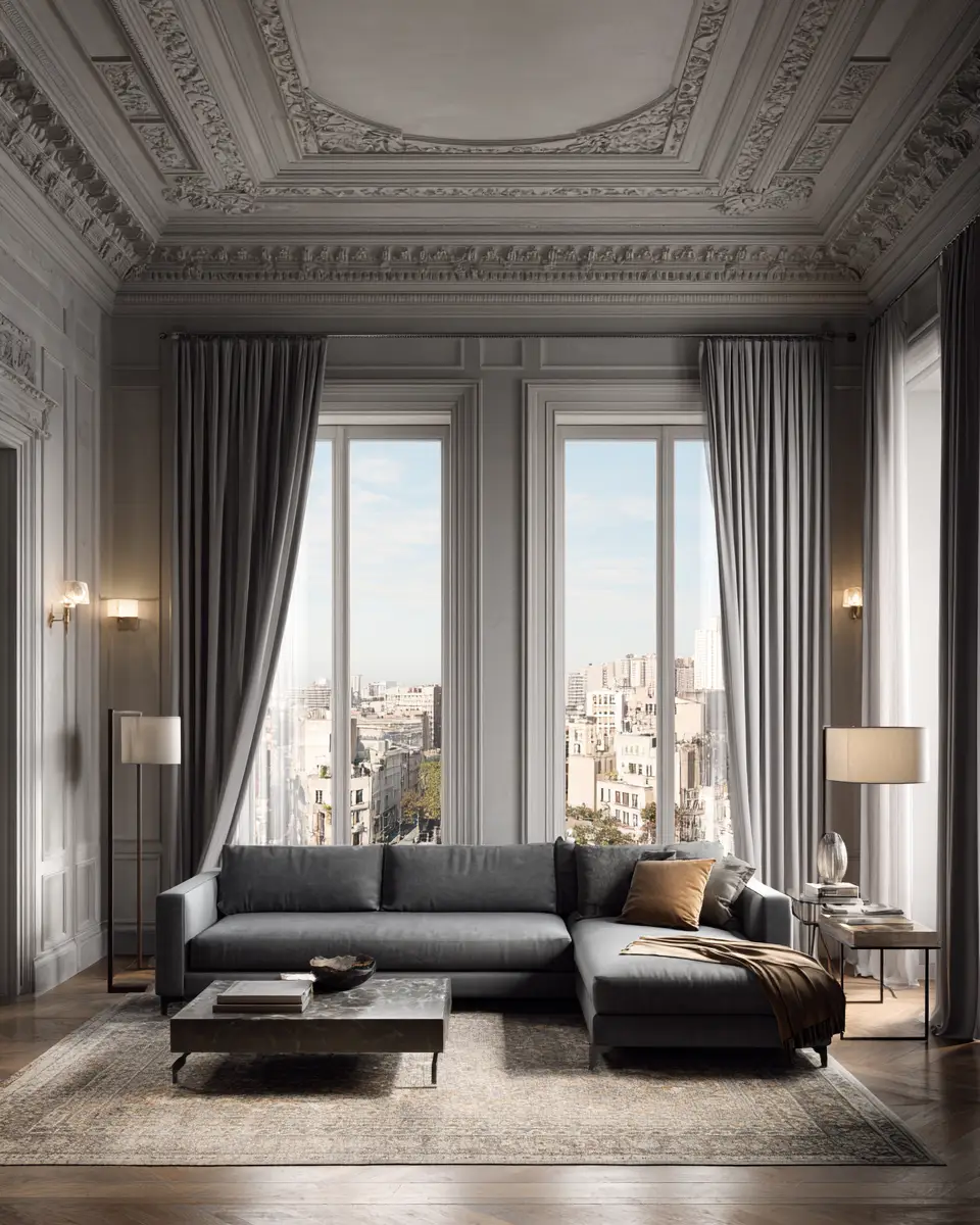 Gray Classic Living Room Decor Ideas