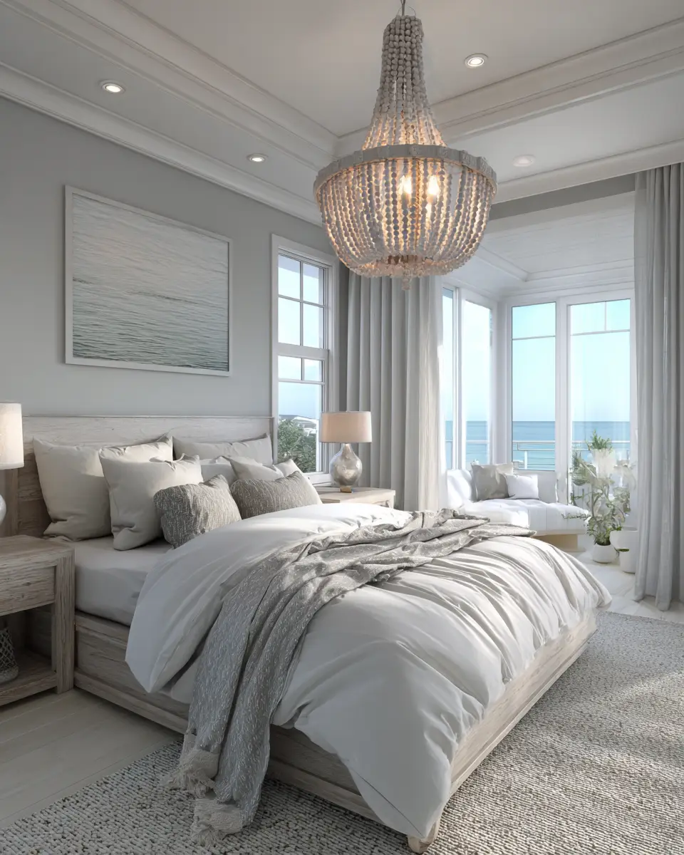 Gray Coastal Bedroom Decor Ideas - Featured
