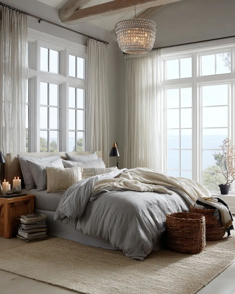 Gray Coastal Bedroom Decor Ideas